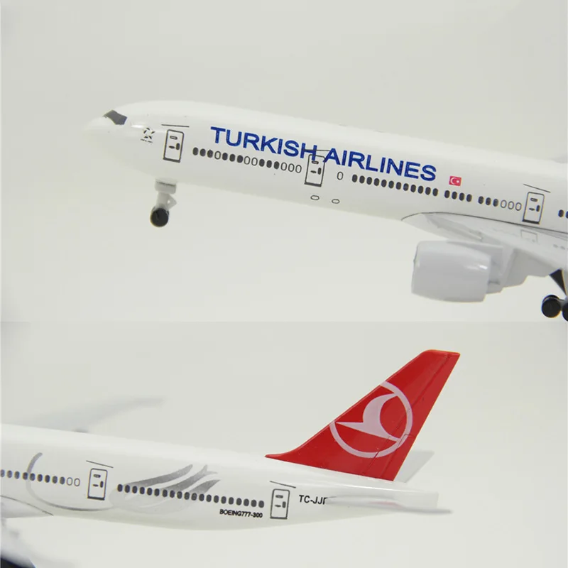 19 см Boeing 777 Турция турецкий авиалиний модель аэроплана самолет авиационный литой под давлением пластиковый сплав игрушечные самолеты подарки для детей