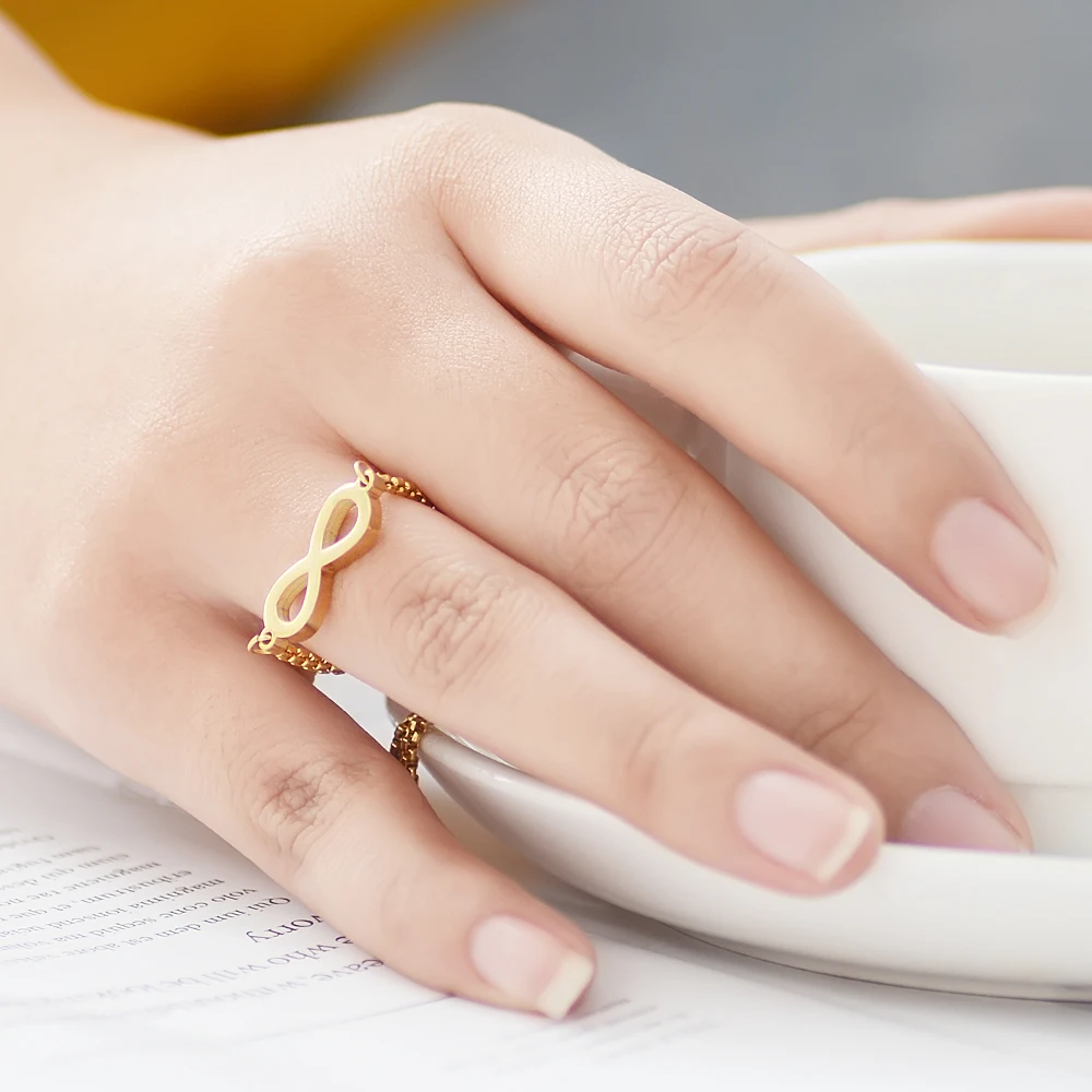 3pcs/lot Infinite Finger Ring Stainless Steel Slider Extender