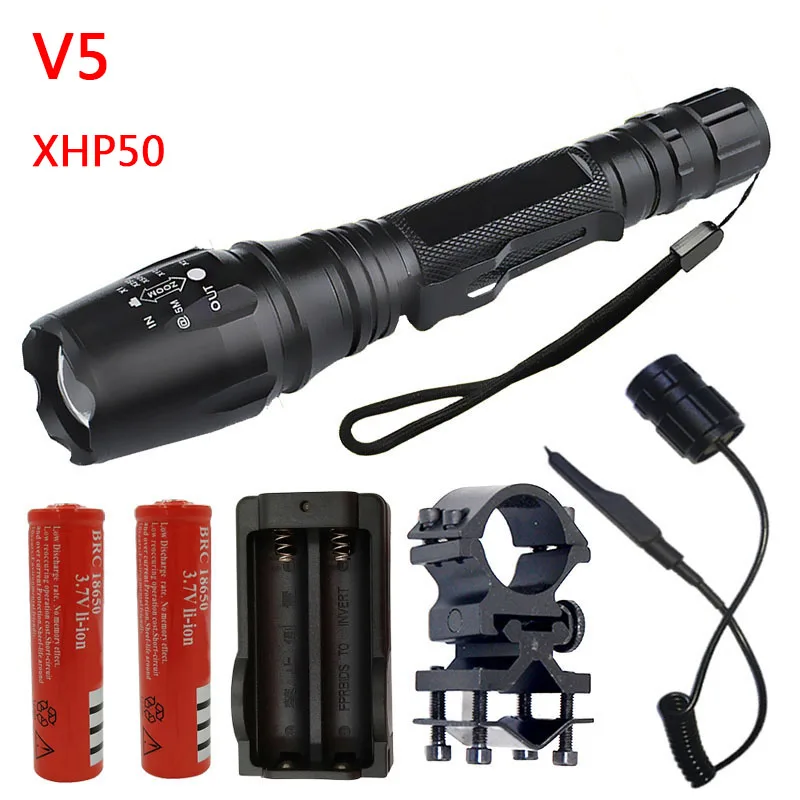 Litwod Z25 50000lm CREE XHP70.2 32 Вт Мощный тактический светодиодный фонарик с зумом для объектива 2 шт. 18650 батарея - Испускаемый цвет: Option G