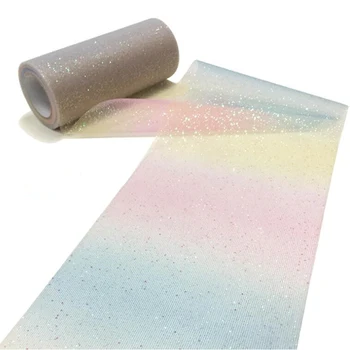 

Golden Pink Gradient Color Yarn Glitter for Birthday Wedding Party Supplies Decoration Crafts Sequin Roll Shimmering DTY Tulle