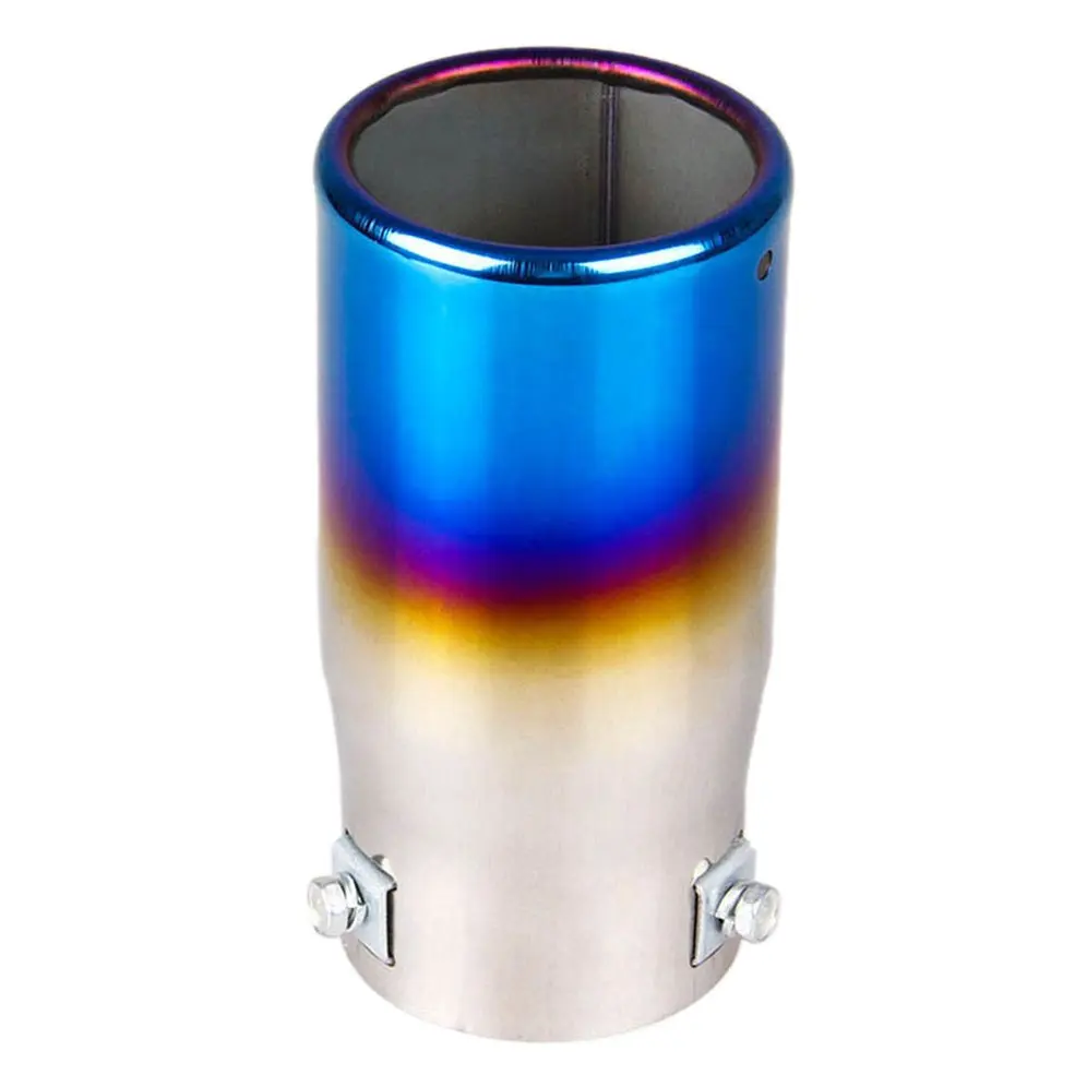 General car modification Universal 3.5" Outet Titanium Burnt Tip Stainless Steel Exhaust Straight Muffler