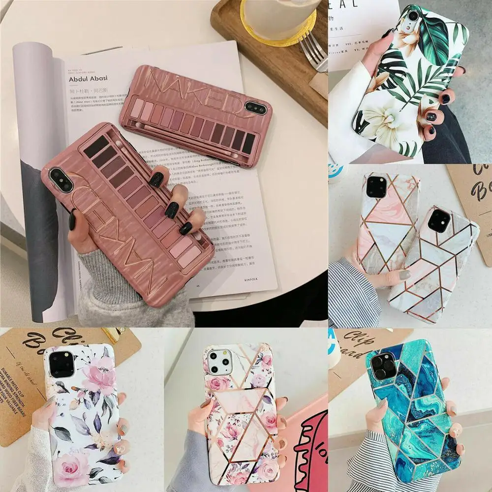 Для iphone 11 Pro Max XR XS MAX 7 8 PLUS Мягкий чехол мраморный противоударный силиконовый