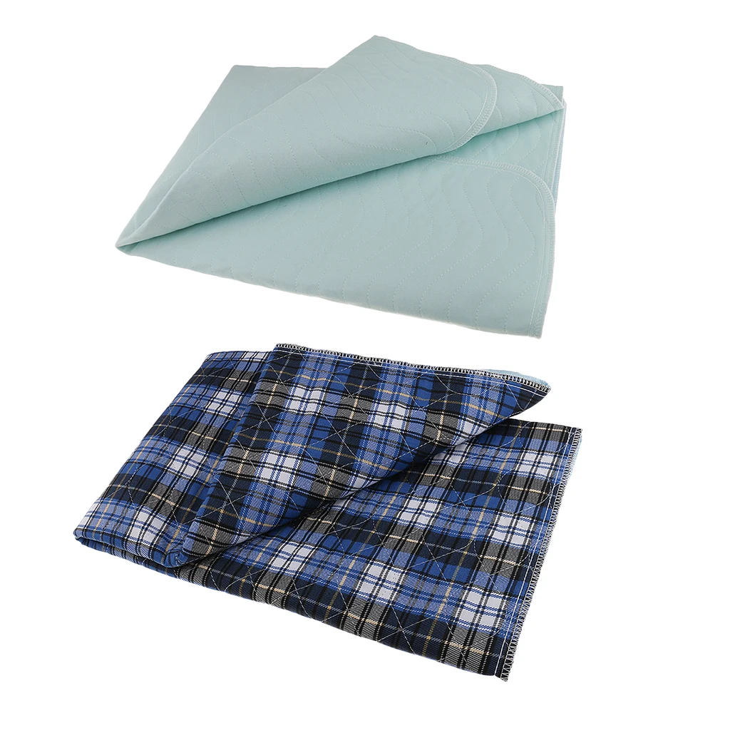 2pcs Underpad Bed Sheet Protector Pad - Reusable, Machine Washable and Dryable, Waterproof, Extra-absorbent