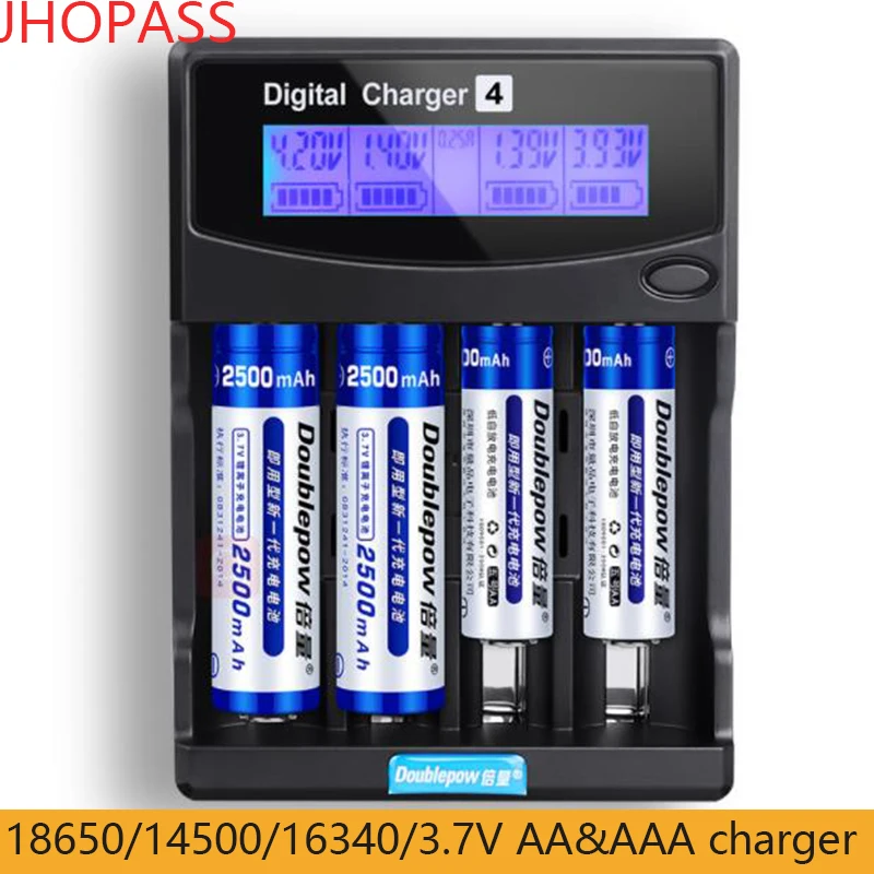 

LCD display 18650/14500/16340 Smart 1.2V 3.7V lithium battery charger for AA&AAA Ni-MH Ni-CD smart double & independent charger