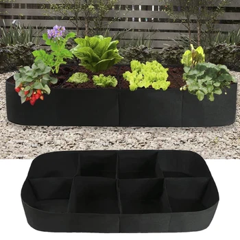 

Practical Patio Felt Fabric Farm Greenhouse Potato Flowers Bed Vegetable Planter Tomato Home Divided Grids Growing Bags Garden