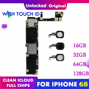

For iPhone 6S 4.7 Original iCloud Remove Unlock Mother Boards 16/32/64/128G Unlocked Mainboard Logic Board Motherboard Touch ID