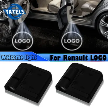 

2 PCS Fashion Car styling Wireless LED Auto Car Door Welcome Logo Light Laser Projector Ghost Lamp For Renault Car Accessories