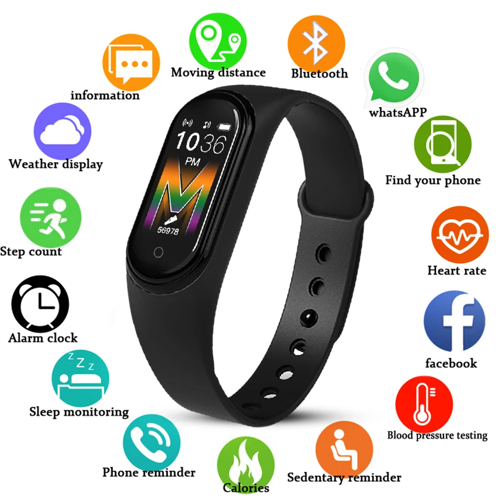 Новые смарт часы M5 для мужчин и женщин, часы с Bluetooth, фитнес трекер, спортивные Смарт часы с вызовом, музыкальный браслет для iPhone Android|Смарт-часы| | АлиЭкспресс