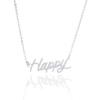 

Fashion Simple Silver Color Name Chains Necklace Stainless Steel Customized Necklaces Custom Jewelry