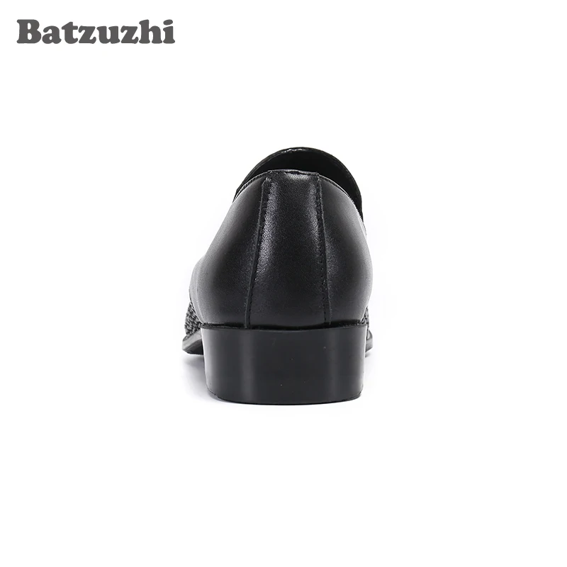 Batzuzhi Luxury Handmade Men's Shoes Pointed Toe Leather Dress Shoes for Men Business Formal Footwear Zapatos Hombre,Big EU38-46