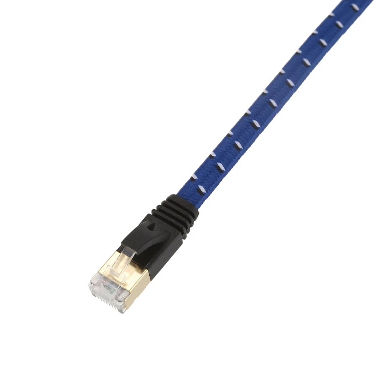 50 см Плетеный Кабель CAT-7 10 Gigabit Ethernet модем маршрутизатор патч RJ45 LAN сети синий