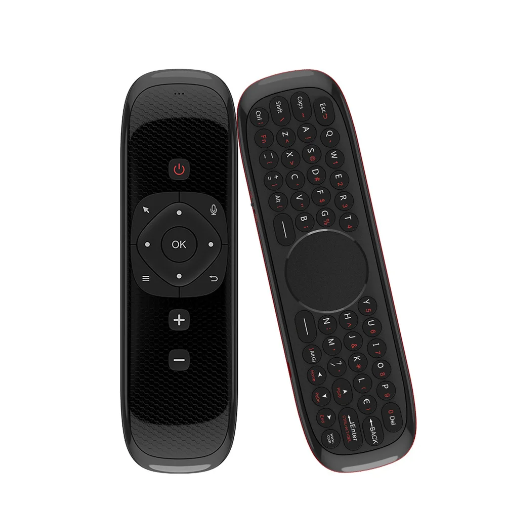 Оригинальная беспроводная клавиатура W2 Mini 2,4G Air mouse с сенсорной панелью и инфракрасным пультом дистанционного управления для Android tv BOX PC Projector - Цвет: English Version