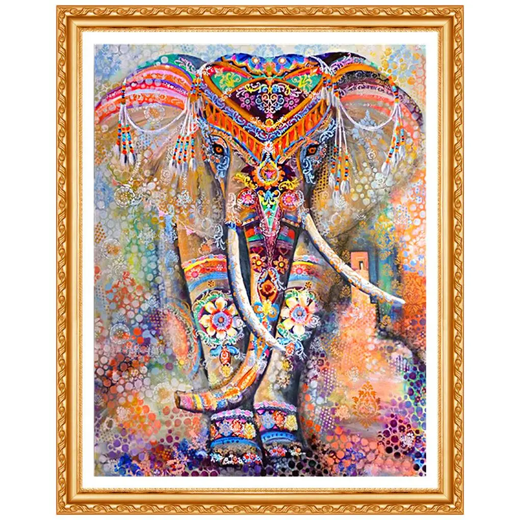 Diy 5D Diamond Painting Full Square Drill Color elephant Embroidery Cross Stitch