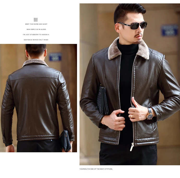 

Winter Real Learher Jacket Men Warm Thicken Parka Mujer Plus Size 5XL Secend Layer Leather Coat chaqueta cuero hombre 2579