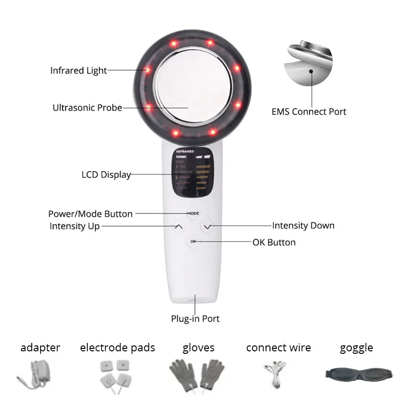 Ультразвуковая кавитация EMS массажер для похудения тела потеря веса Липо антицеллюлитный жиросжигатель Гальваническая инфракрасная ультразвуковая терапия