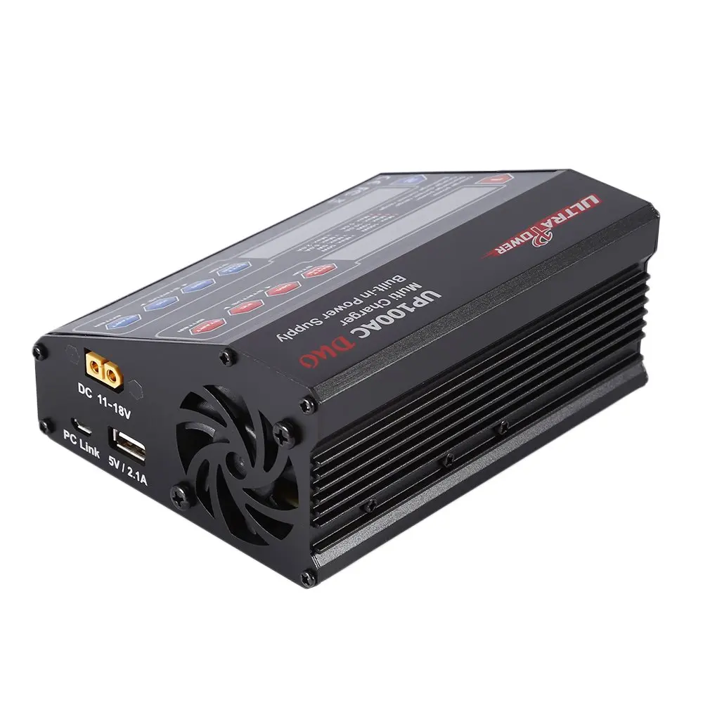 Dual 2 Port 100Watt 10/6Amp AC DC Balancing Battery Charger LiPo UP100AC