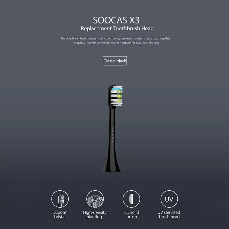 Xiaomi Soocas Soocare X3 электрическая 3D Сменная головка зубной щетки