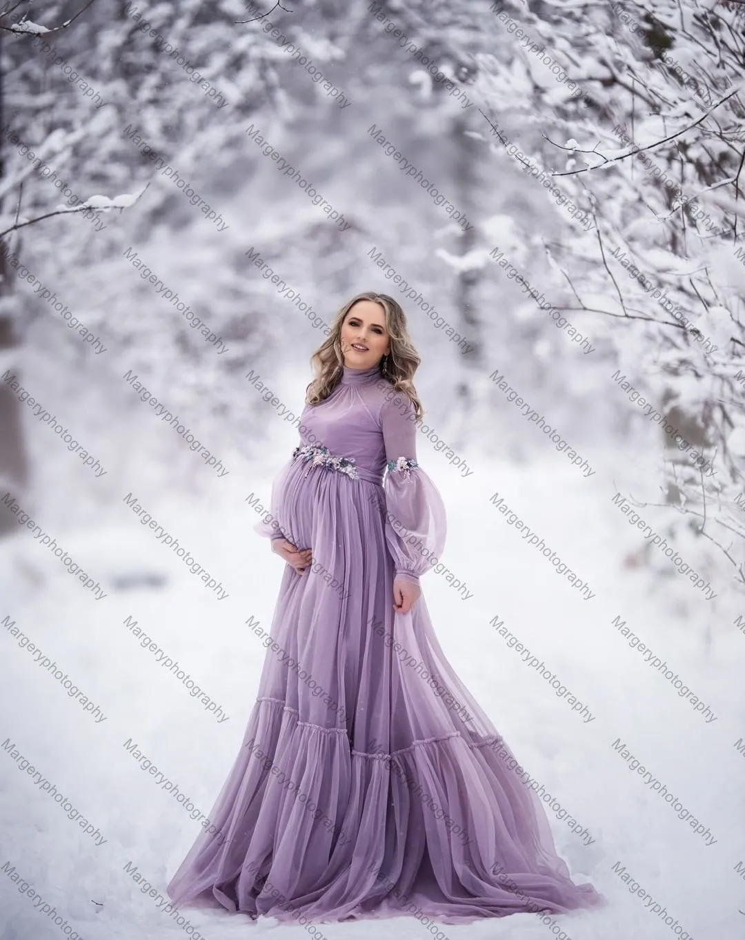 pastel purple maternity dress