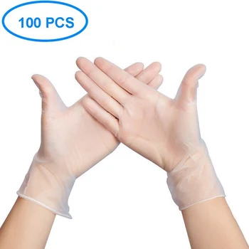 

100Pcs /lot Disposable Protection Gloves PVC BBQ Gloves Waterproof Antibacterial Nitrile Gloves Guantes for Household Kitchen