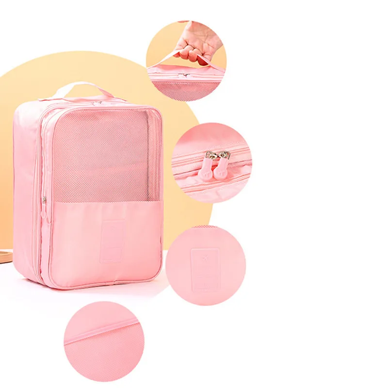 Travel Nylon Shoes Bag Portable Storage Bag Pouch Convenient Storage Organizer Shoes Zipper Sorting Pouch-in Storage Bags