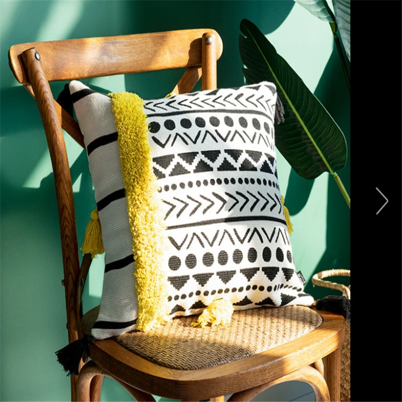 Puredown пуховая подушка Бохо декоративная 3D тканая наволочка Подушка с милыми кисточками 43x43 см для дивана