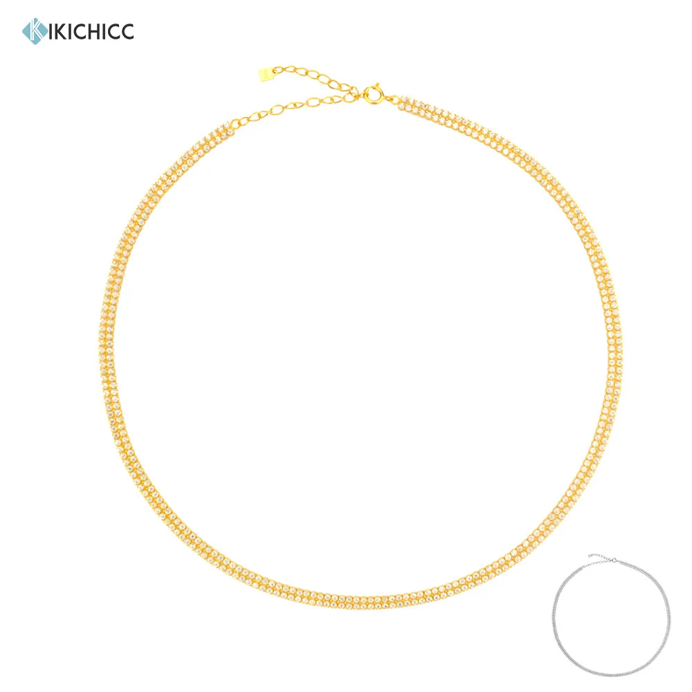 

Цепочка-чокер KIKICHICC, из серебра 925 пробы, с двойным цирконием