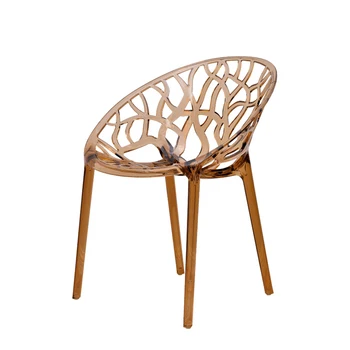 

Nordic transparent mesh red crystal chair creative simple plastic backrest outdoor acrylic dining personality hollow