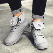 Осенне-зимние мужские парусиновые ботинки армейские модные высокие полуботинки в стиле милитари Мужская обувь удобные кроссовки