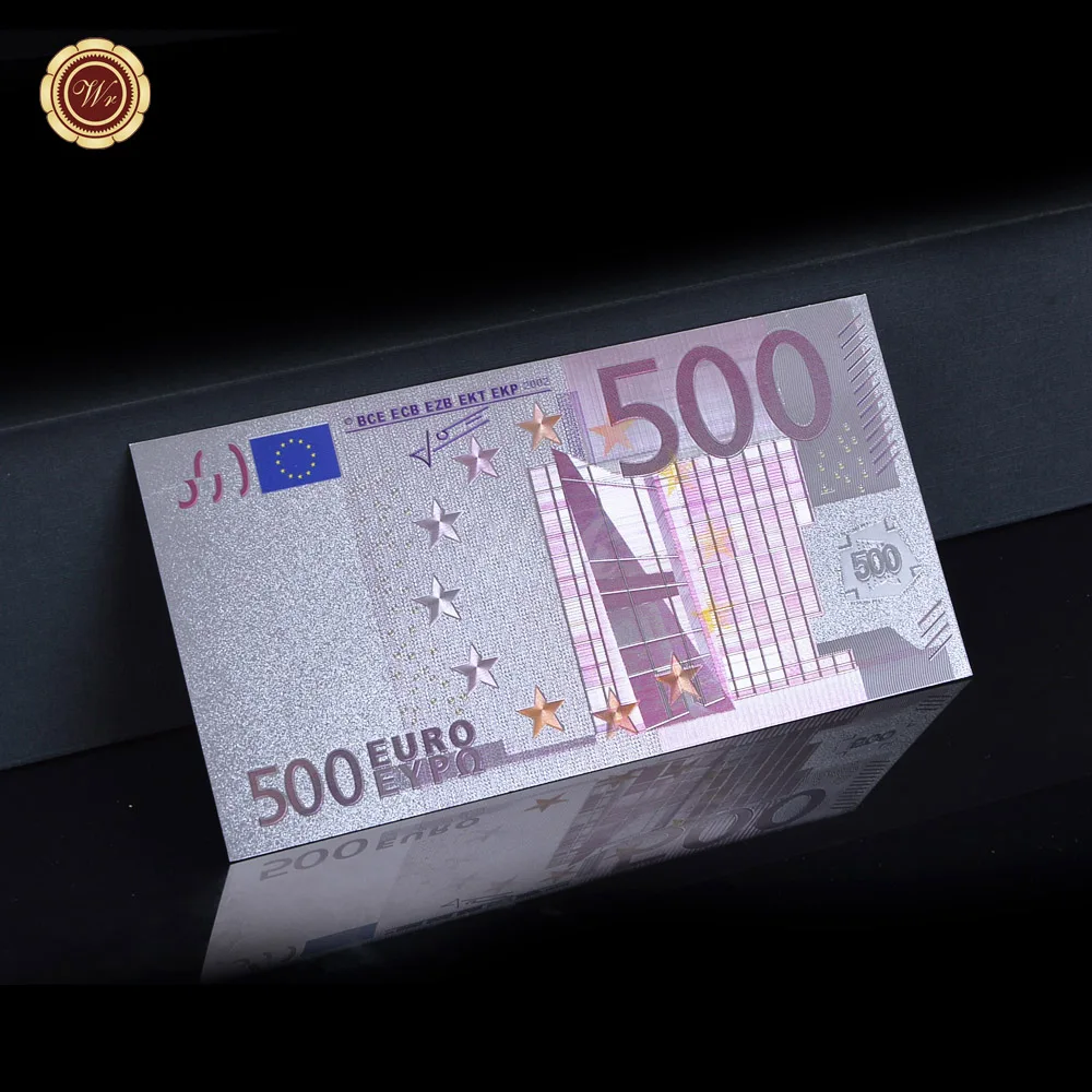 WR цветные евро 500 Поддельные Банкноты серебряная фольга евро банкноты сбор бумажных денег банкноты для сувенира подарок Прямая поставка - Цвет: 500 euro1