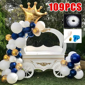 

109PCS Balloon Arch Garland for Birthday Party Decorations White Navy Blue Balloon For Birthday Party Wedding Garland Carnival
