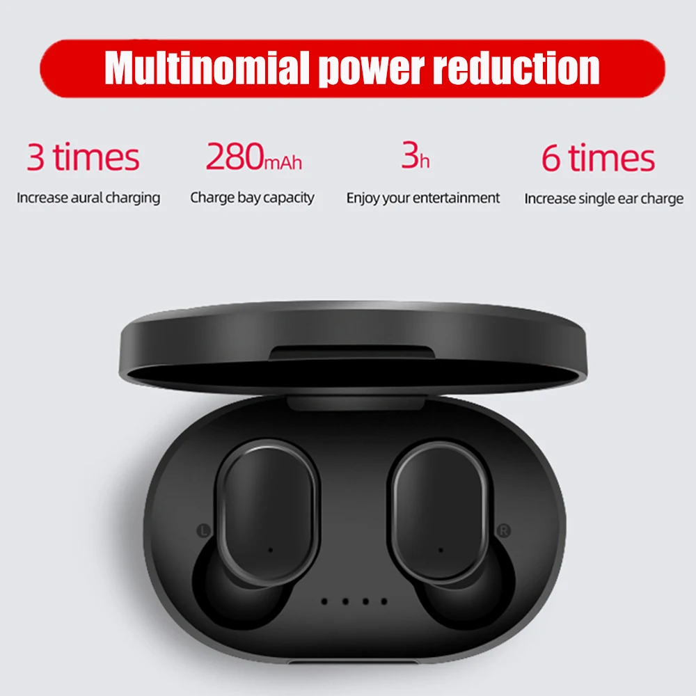Хит, A6S tws, беспроводные наушники, bluetooth 5,0, мини наушники с 280 мАч, зарядный чехол, беспроводная гарнитура для спорта