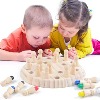 

Kids Party Game Wooden Memory Match Stick Chess Game Fun Block Board Game Educational Color Cognitive Ability Toy for Children