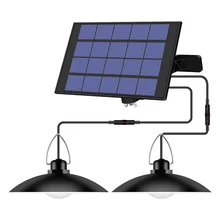 Lampe solaire suspendue avec ligne, 1/2/3/4 têtes, éclairage d'extérieur et d'intérieur, lumière blanche chaude, luminaire décoratif de plafond, idéal pour un jardin 