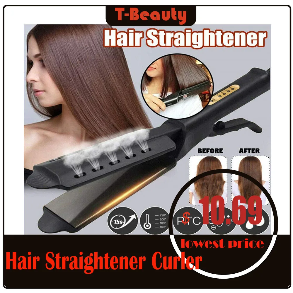 

Hair Straightener Curler Hair Flat Iron Professional Fast Warm-up Thermal Performance Home Flat Iron straightener Hot Comb Hair