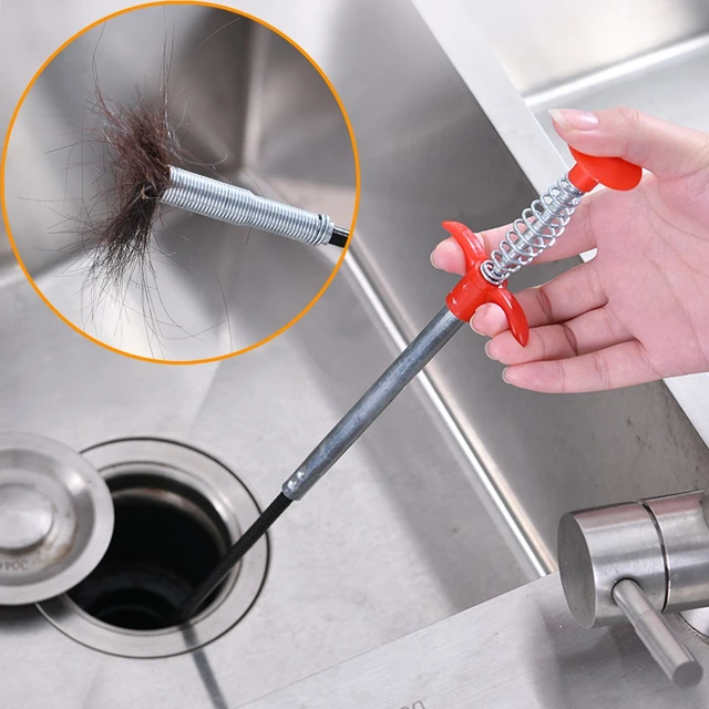Pipe Unblocker Dredging Tool  Cleaning Kitchen Sink Drains - 60cm Spring  Pipe - Aliexpress