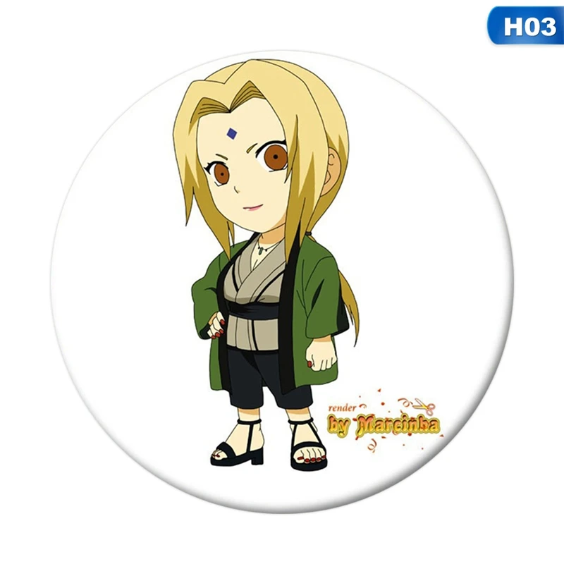 03 Naruto Costume Badge Cosplay Anime Gaara Uchiha Sasuke Uzumaki Naruto Costume Brooch Plastic Prop - Color: 03