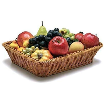 

Rectangular Basket for Table or Counter Display for Bread, Fruits and Vegetables Wicker Baskets for Markets, Spas, Salons, Baker