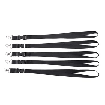 

5 Pack Neck Lanyards with Detachable Buckle for Mobile Cell Phones, Music Devices, USB Flash Drives, Keys, ID Card (Black)