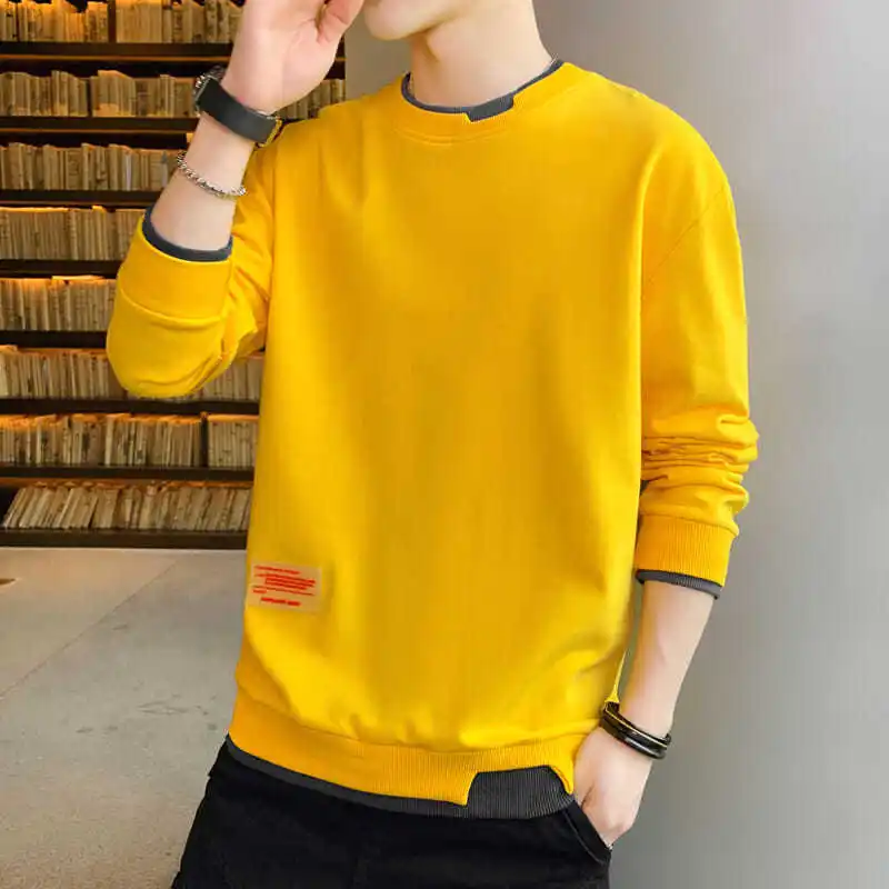 Mens Fashion New Tshirt Long Sleeve O 