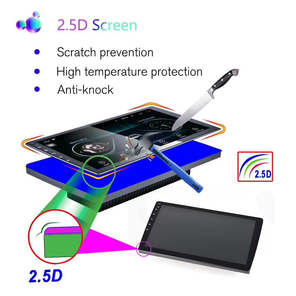 Podofo 2.5D Android GPS Auto Radio Multimedia Player 7 ''Touchscreen Autoradio Bluetooth FM WIFI AU