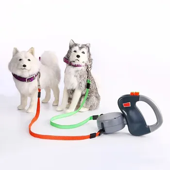 

Dual Pet Dog Leash Retractable Dog Cat Automatic Retractable Dog Nylon Traction Rope Double Leashes Pet Products