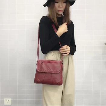 

Women Messenger Bag Women Soft Washed PU Single Crossbody Bag Female Wild Messenger Bag Ladies Casual Messenger Bag
