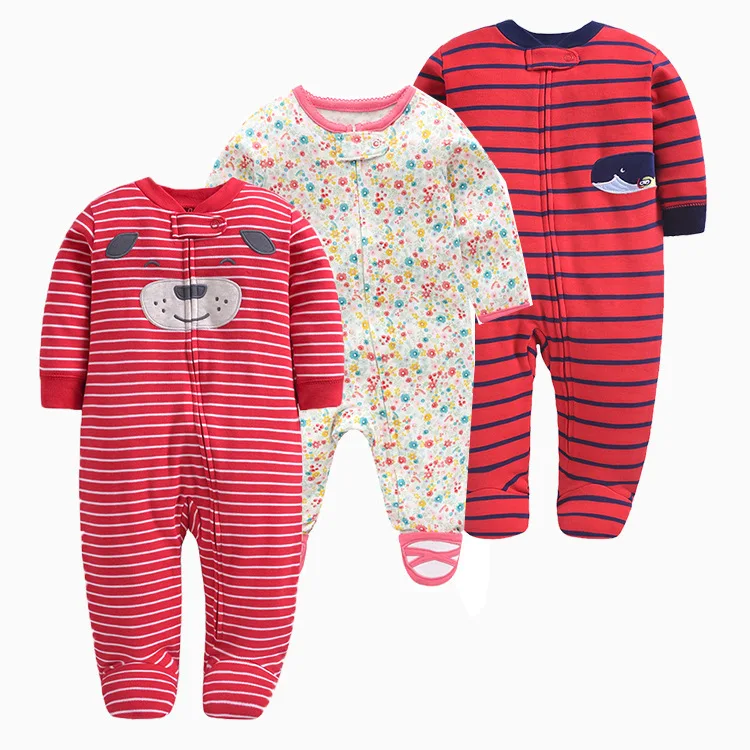 

European And American Style Autumn Carter Baby Clothes Long Sleeve Foot-closed Infants One-piece Romper Pure Cotton One Piece Cr