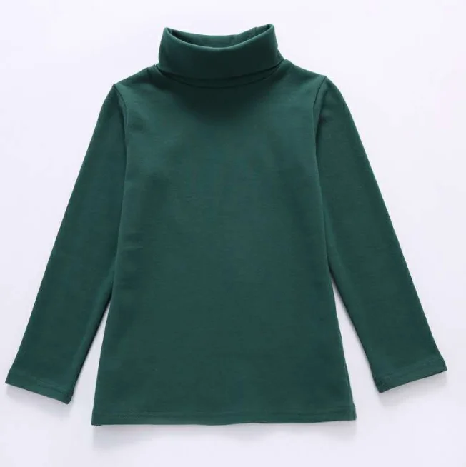 Г. Свитера для девочек; однотонные свитера ярких цветов для мальчиков; Осенняя шерстяная футболка для маленьких девочек; свитер; одежда для детей; пуловер для девочек - Цвет: Dark green