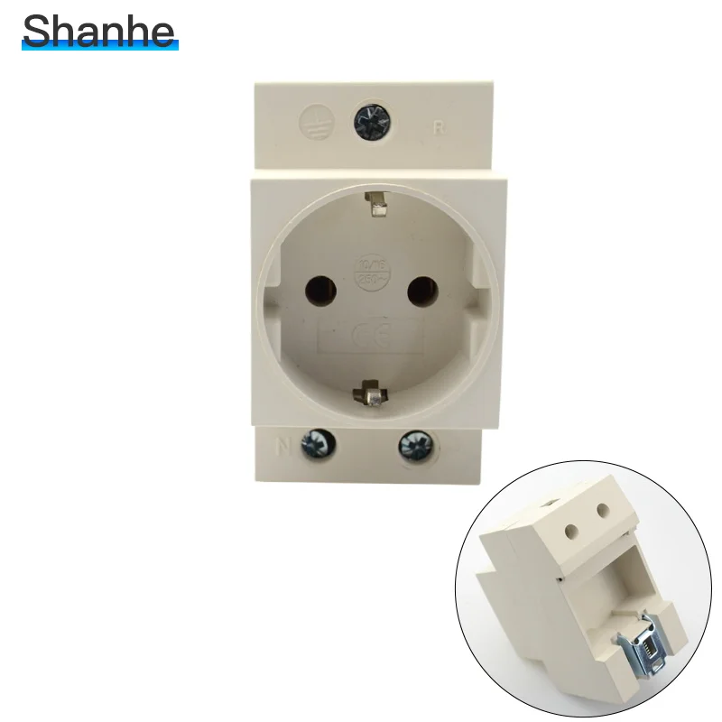 

EU type 35mm DIN Rail Mount AC Power ac30 Modular Socket 10/16A 250V AC socket Connector