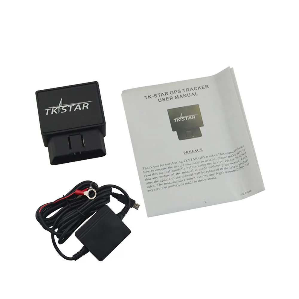 No Box With Charger TK STAR TK816 автомобильный OBD II gps GPRS трекер TK816, sms Отслеживание на google карта приложение и Android отслеживание в реальном времени с ударной сигнализацией - Цвет: No Box With Charger