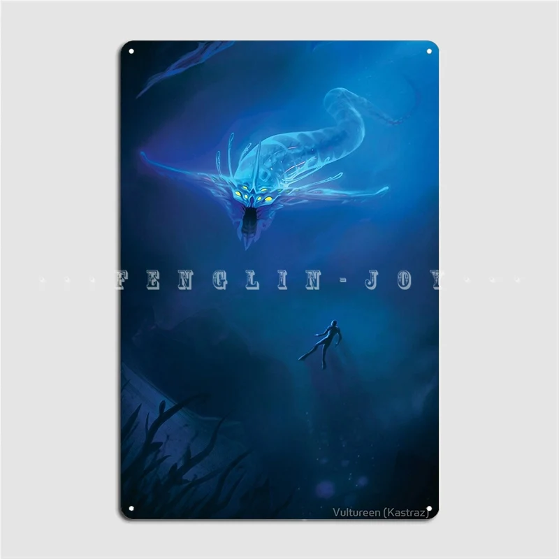 Subnautica Ghost Leviatano Poster Metal Platform Club Home Home Design Garage Decorazione Tin Sign Poster