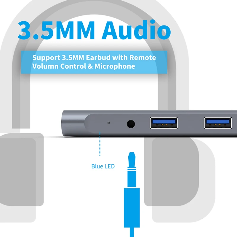 USB C HUB 5Port USB 3 1 Type C Adapter to USB3 0 HDMI 4K 3 5MM Headphone USB C PD Type C HUB
