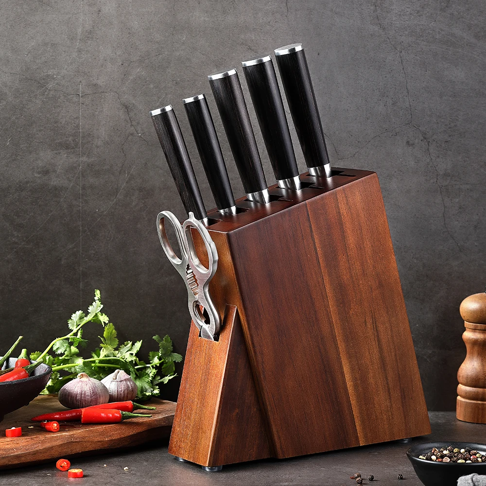 Knife Block Wood Without Knives  Kitchen Knife Wood Scissors - Knife Holder  Wood - Aliexpress