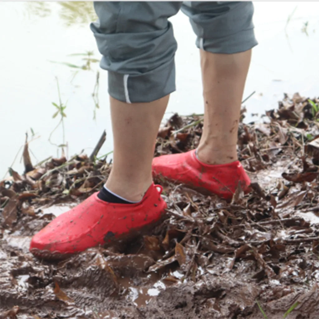 Waterproof Reusable Rain Shoes Covers Rubber Slip-resistant Rain Boot Overshoes Men&Women Shoes Accessories#4